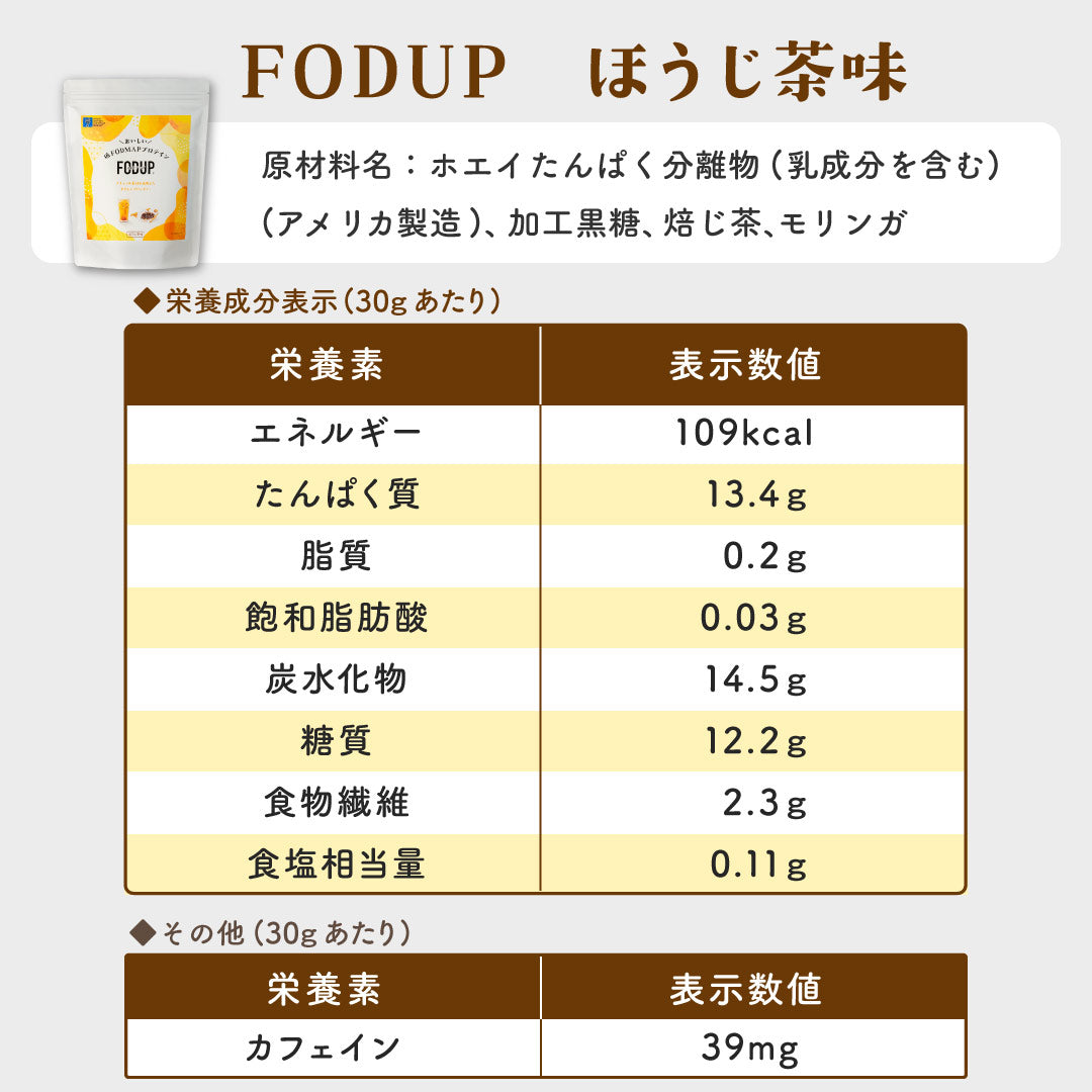 フォドマップフォドアップFODUPほうじ茶 低FODMAPプロテイン 2袋 フォドマップフォドアップFODUPほうじ茶 低FODMAPプロテイン 2袋