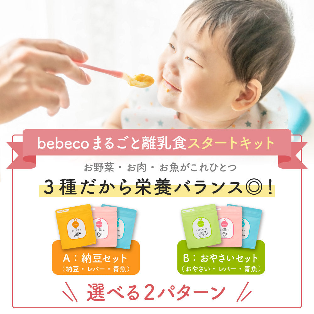 bebeco まるごと離乳食3種セット 選べる2パターン（専用スプーン・特別レシピ付き）【出荷目安：ご注文後3～5日】